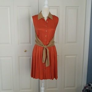 DKNY Orange & Brown dress